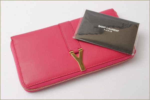 ysl 17 005 8 Saint Laurent Long Wallet Calf Pink