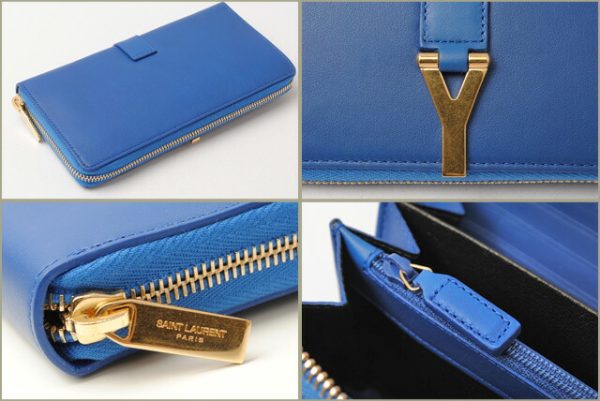 ysl 17 006 5 Saint Laurent Long Wallet Calf Blue