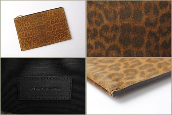 ysl 17 014 4 Saint Laurent Clutch Bag Leopard Suede Brown