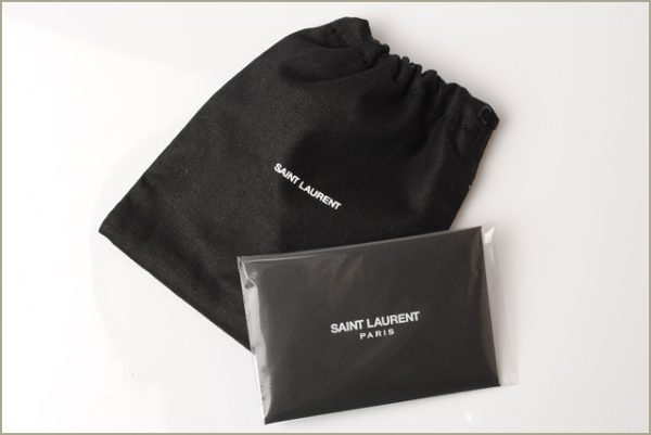 ysl 18 011 5 Saint Laurent Coin Case Ship Pouch Calf Black