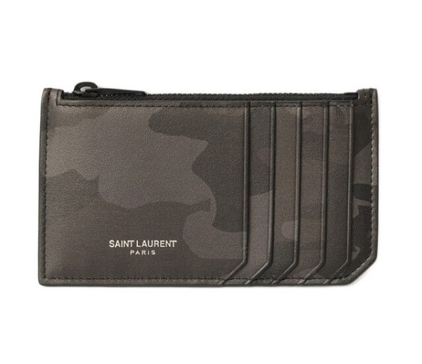 ysl 18 012 1 Saint Laurent Coin Case Card Case Calf Camouflage