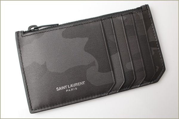 ysl 18 012 2 Saint Laurent Coin Case Ship Pouch Calf Camouflage