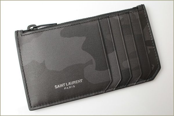 ysl 18 012 2 Saint Laurent Coin Case Card Case Calf Camouflage