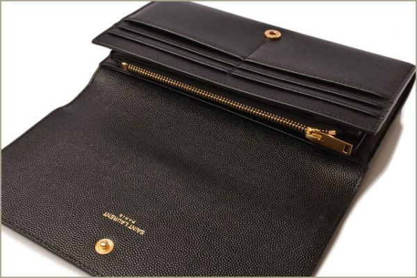 ysl 18 019 6 Saint Laurent Wallet Long Black Star