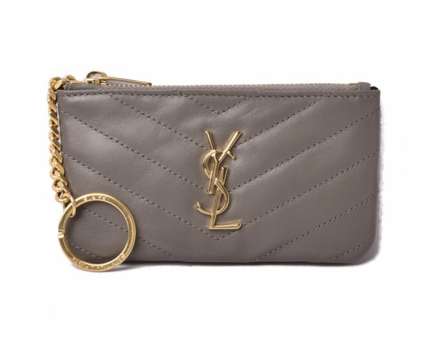 ysl 19 016 1 Saint Laurent Coin Case Card Case Monogram Quilted Black