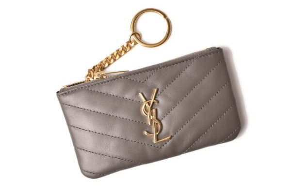 ysl 19 016 3 Saint Laurent Coin Case Monogram Key Pouch Quilted Black