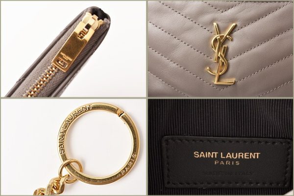 ysl 19 016 5 Saint Laurent Coin Case Monogram Key Pouch Quilted Black