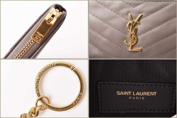 ysl 19 016 5 Saint Laurent Coin Case Card Case Monogram Quilted Black