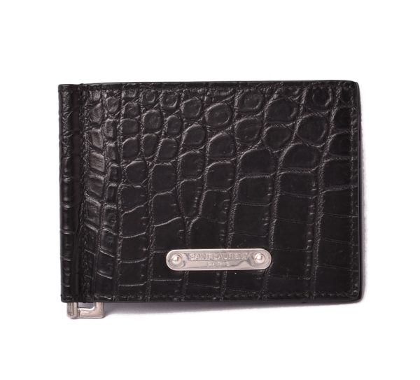 ysl 19 017 1 Saint Laurent Money Clip Croco Black