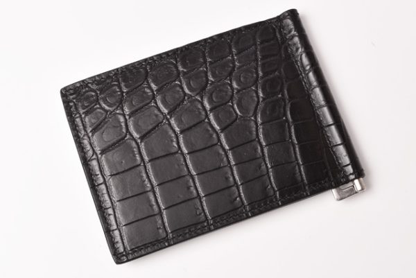 ysl 19 017 3 Saint Laurent Money Clip Wallet Croco Black