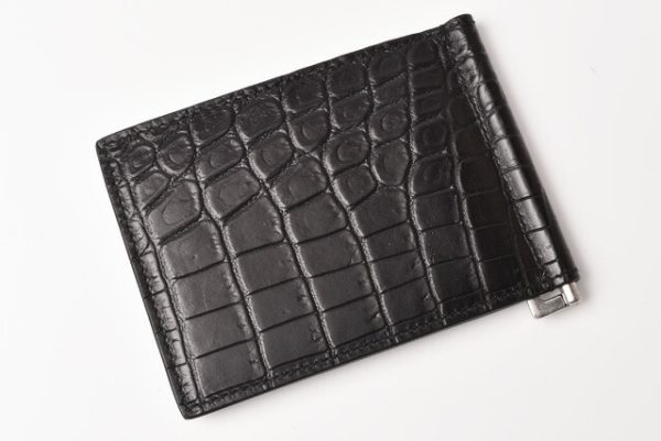 ysl 19 017 3 Saint Laurent Money Clip Croco Black