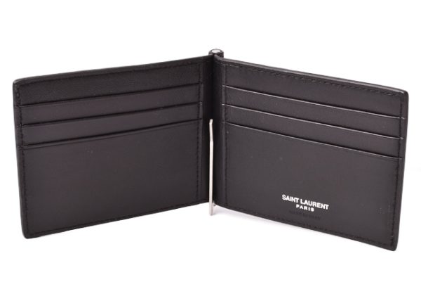 ysl 19 017 4 Saint Laurent Money Clip Wallet Croco Black