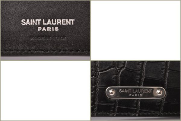 ysl 19 017 6 Saint Laurent Money Clip Croco Black