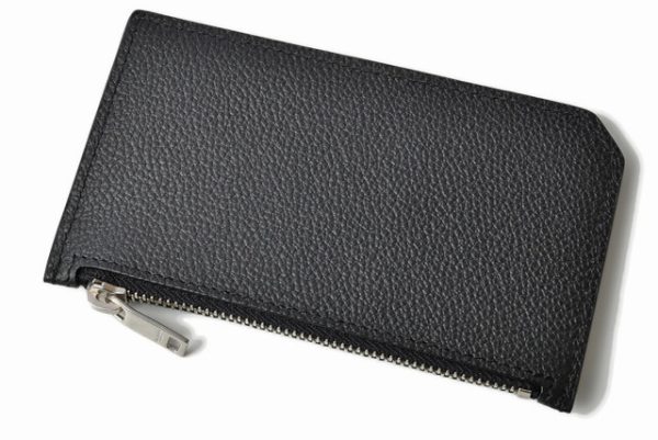 ysl 19 026 3 Saint Laurent Coin Case Card Case Calf Black White