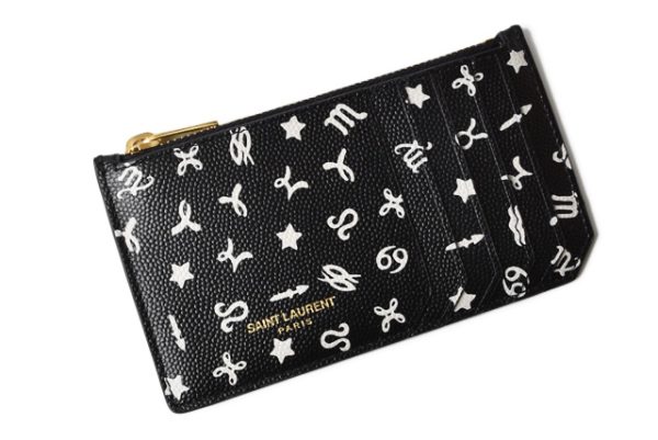 ysl 19 027 2 Saint Laurent Coin Case Card Case Calf Black Multi