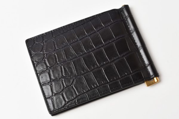 ysl 20 005 3 Saint Laurent Wallet Tiny Monogram Bill Clip Croco Black