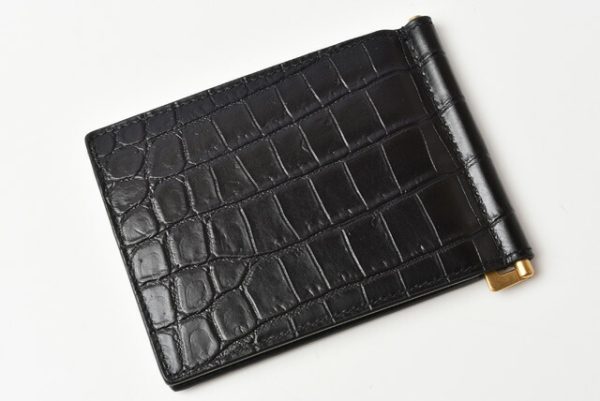 ysl 20 005 3 Saint Laurent Wallet Bill Clip Tiny Monogram Croco Black