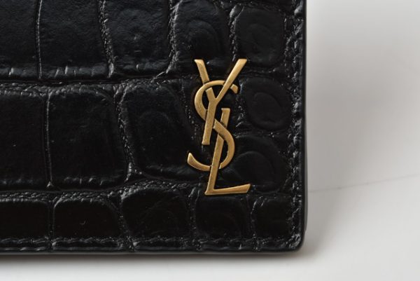 ysl 20 005 4 Saint Laurent Wallet Tiny Monogram Bill Clip Croco Black