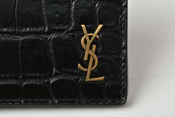 ysl 20 005 4 Saint Laurent Wallet Bill Clip Tiny Monogram Croco Black