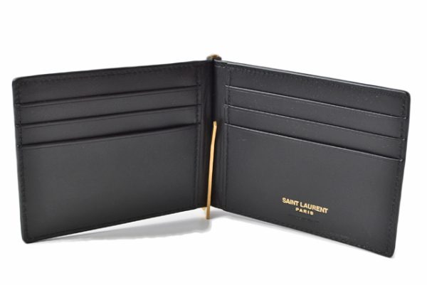 ysl 20 005 5 Saint Laurent Wallet Tiny Monogram Bill Clip Croco Black