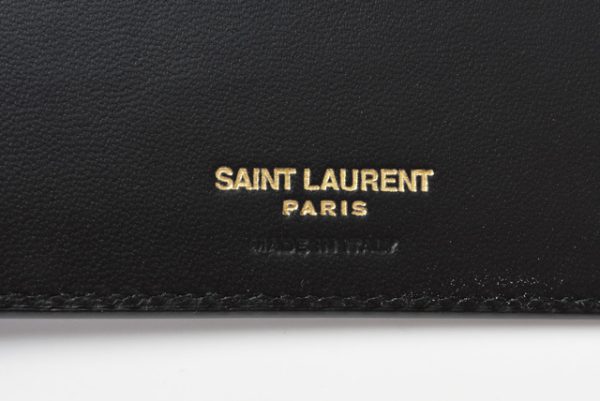 ysl 20 005 6 Saint Laurent Wallet Tiny Monogram Bill Clip Croco Black