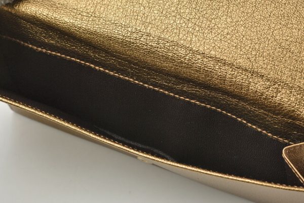 ysl 200830 17 7 Saint Laurent Wallet Long Wallet Studded Metallic Bronze