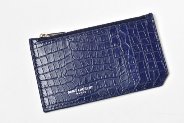 ysl 201027 532 08 2 Saint Laurent Coin Case Ship Pouch Croco Purple