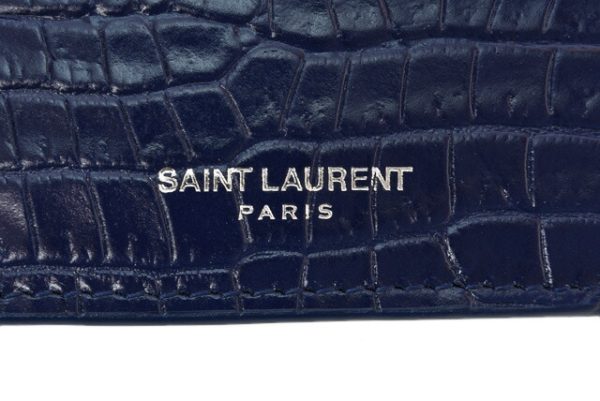 ysl 201027 532 08 3 Saint Laurent Coin Case Ship Pouch Croco Purple