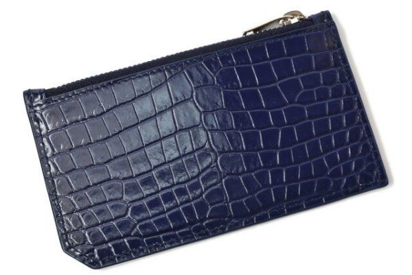 ysl 201027 532 08 6 Saint Laurent Coin Case Ship Pouch Croco Purple