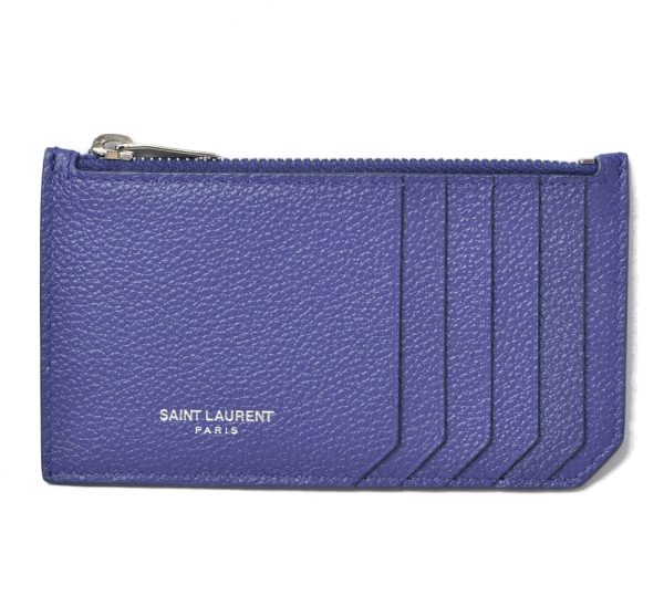 ysl 201027 532 09 1 Saint Laurent Coin Case Ship Pouch Calf Purple