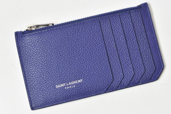 ysl 201027 532 09 2 Saint Laurent Coin Case Ship Pouch Calf Purple