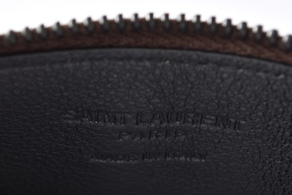 ysl 201115 195 15 6 Saint Laurent Coin Case Ship Pouch Calf Brown