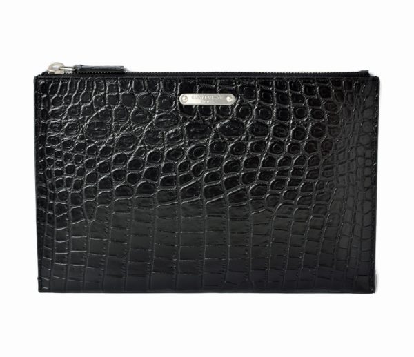 ysl 201115 195 2 1 Saint Laurent iPad Mini Case Crocodile Black