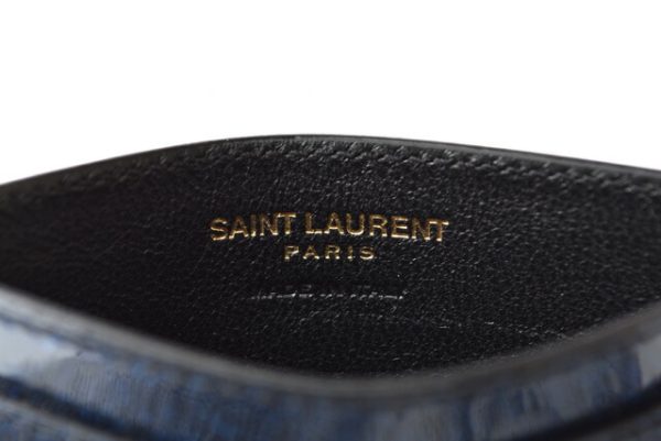 ysl 201115 195 5 5 Saint Laurent Card Case Monogram Patent Cobalt