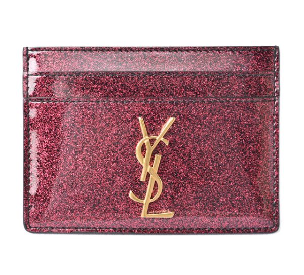 ysl 201115 195 7 1 Saint Laurent Card Case Monogram Patent Bright Fuxia