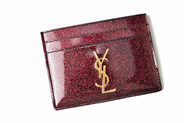 ysl 201115 195 7 2 Saint Laurent Card Case Monogram Patent Bright Fuxia