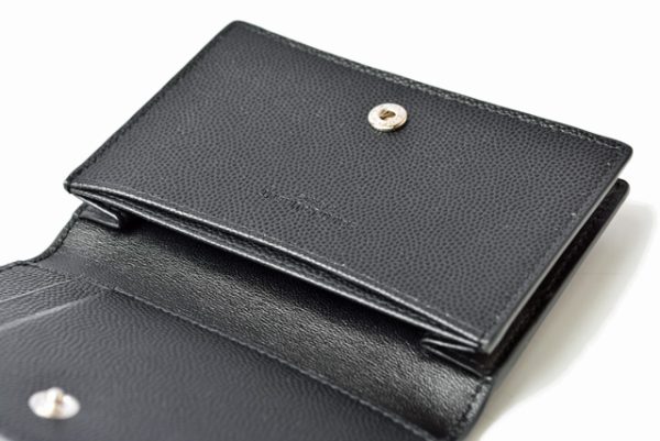 ysl 201115 195 9 6 Saint Laurent Coin Case Card Case Black