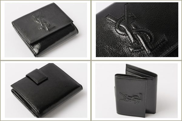 ysl 213 2 Yves Saint Laurent 2 FWallet Patent Black