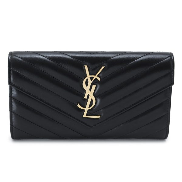 ysl372264 Saint Laurent Long Wallet Cassandra Quilted Black