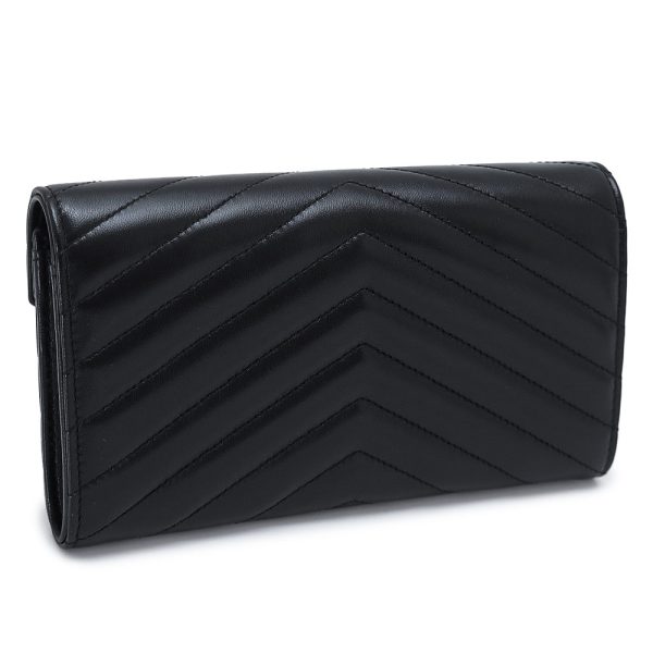 ysl372264 2 Saint Laurent Long Wallet Cassandra Quilted Black