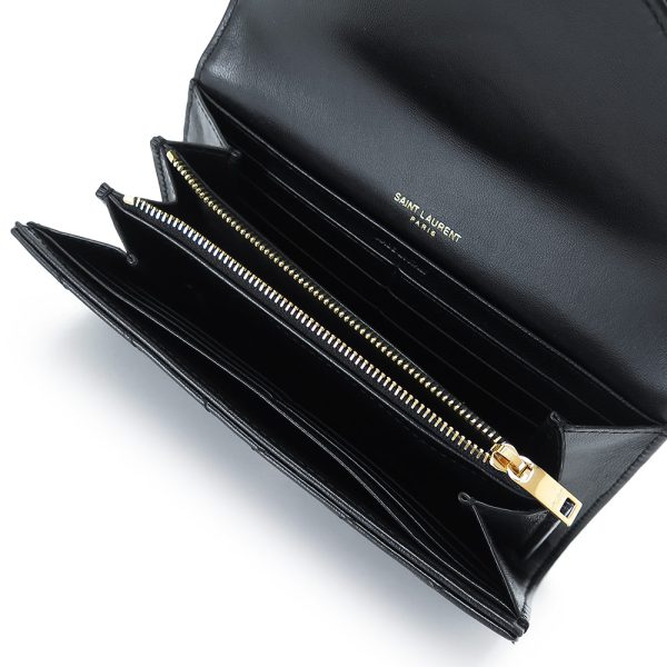 ysl372264 4 Saint Laurent Long Wallet Quilted Black