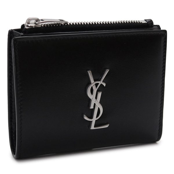 ysl5757260sx0e Saint Laurent Folding Wallet Wallet YSL Monogram Black