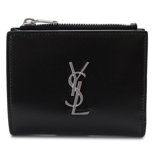 ysl5757260sx0e 1 Saint Laurent Folding Wallet Wallet YSL Monogram Black