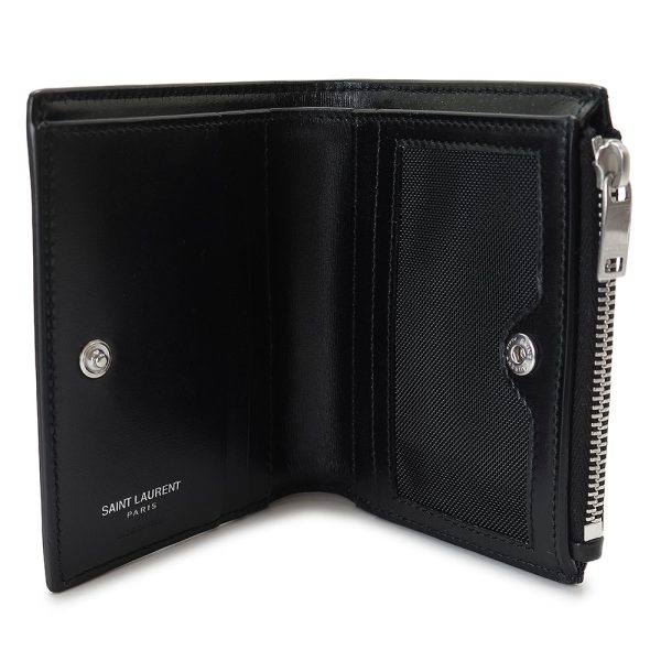 ysl5757260sx0e 4 Saint Laurent Folding Wallet Wallet YSL Monogram Black