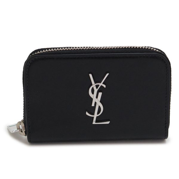 yslcoincase 1 Saint Laurent Wallet Quilted Black