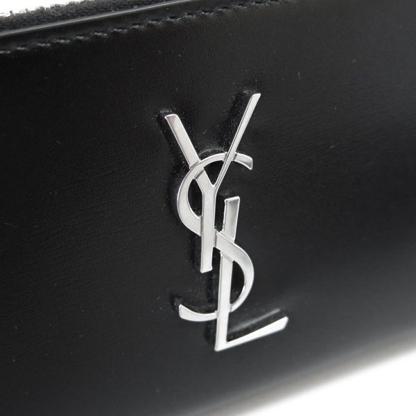 yslcoincase 4 Saint Laurent Coin Case Cassandra Monogram Black