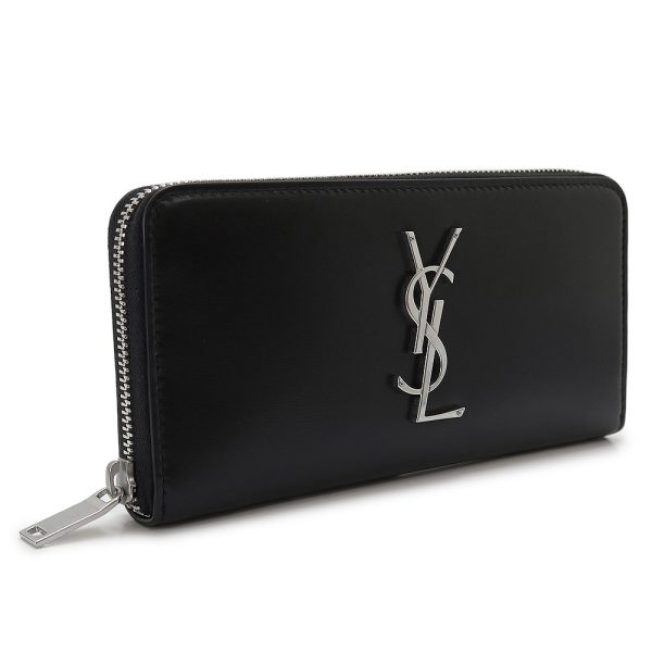 ysllongwallet Saint Laurent Long Wallet YSL Monogram Cassandra Black