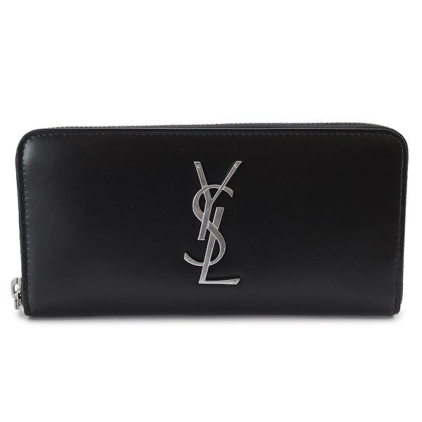 ysllongwallet 1 Saint Laurent Long Wallet YSL Monogram Cassandra Black