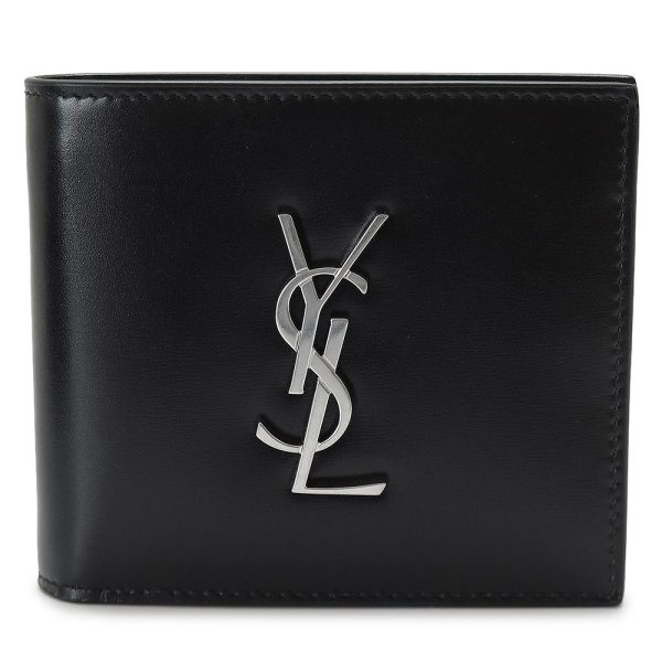 yslmenswallet 1 Saint Laurent Bi FWallet Monogram Black