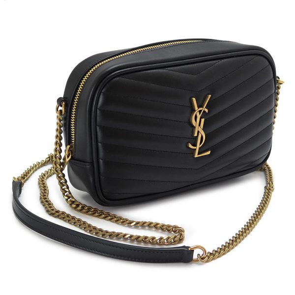 yslshoulderbag 1 Saint Laurent Shoulder Bag Lou Mini Quilted Black